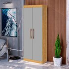 Armário Multiuso 2 Portas Dakar Yescasa Nature/cinza
