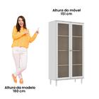 Armário Multiuso 2 Portas De Vidro Ditália E-957