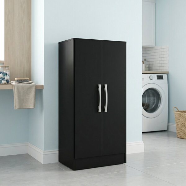 Armário Multiuso 2 Portas E 3 Prateleiras Vaticano Preto