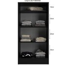 Armário Multiuso 2 Portas E 3 Prateleiras Vaticano Preto