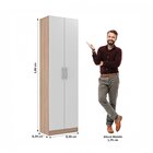 Armário Multiuso 2 Portas E 4 Prateleiras Milão  Branco/demol