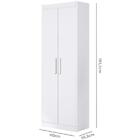 Armário Multiuso 2 Portas E 5 Prateleiras Aramoveis Branco