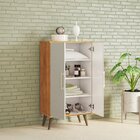 Armário Multiuso 2 Portas Lincon Yescasa Nature/cinza