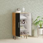 Armário Multiuso 2 Portas Lincon Yescasa Nature/preto