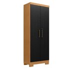 Armário Multiuso 2 Portas Max Plus 60x187cm Cinamomo / Preto