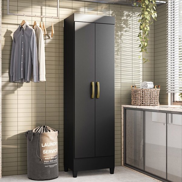 Armário Multiuso 2 Portas Mobi Albatroz Móveis Preto