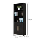 Armário Multiuso 2 Portas Moscou Kaiki Móveis Preto Texturiza