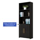 Armário Multiuso 2 Portas Moscou Kaiki Móveis Preto Texturiza