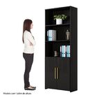 Armário Multiuso 2 Portas Moscou Kaiki Móveis Preto Texturiza