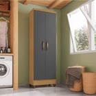 Armário Multiuso 2 Portas Nancy - Carvalho Americano - Grafit