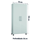 Armário Multiuso 2 Portas Para Lavanderia Com Rodízios Arezzo