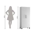 Armário Multiuso 2 Portas Para Lavanderia Com Rodízios Arezzo