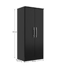 Armário Multiuso 2 Portas Preto Regente