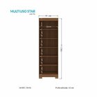 Armário Multiuso 2 Portas Star Com Pés Jatobá/areia