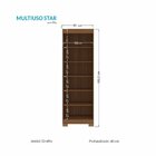 Armário Multiuso 2 Portas Star Com Pés Jatobá/grafite