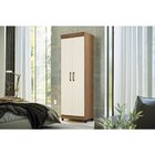 Armário Multiuso 2 Portas Star Com Rodízios Jatobá/areia