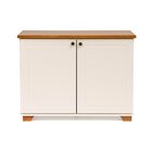 Armário Multiuso 2 Portas Tampo Em Madeira Maciça 100cm Anand