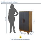 Armário Multiuso 2 Portas Triunfo Carvalho Americano/ Grafite