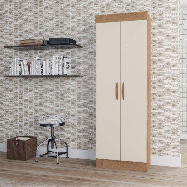 Armário Multiuso 2 Portas Uruguay Light  Canelato Rústico/nat