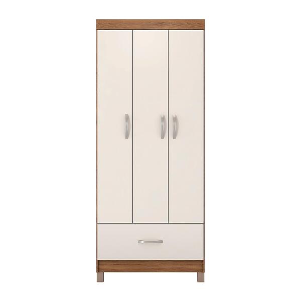 Armário Multiuso 3 Portas 1 Gaveta 75 Cm Amêndola Off White Prisma