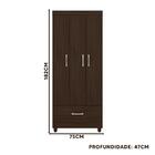 Armário Multiuso 3 Portas 1 Gaveta 75 Cm Ébano Prisma Shop Jm