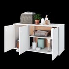 Armário Multiuso 3 Portas 1 Prateleira Branco Branco