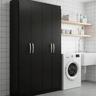 Armário Multiuso 4 Portas 8 Prateleiras Milão  Preto