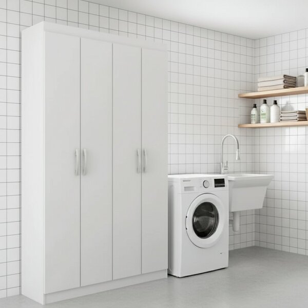 Armário Multiuso 4 Portas 8 Prateleiras Milão Espresso Móveis