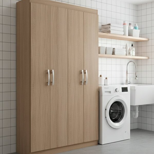 Armário Multiuso 4 Portas 8 Prateleiras Milão Espresso Móveis