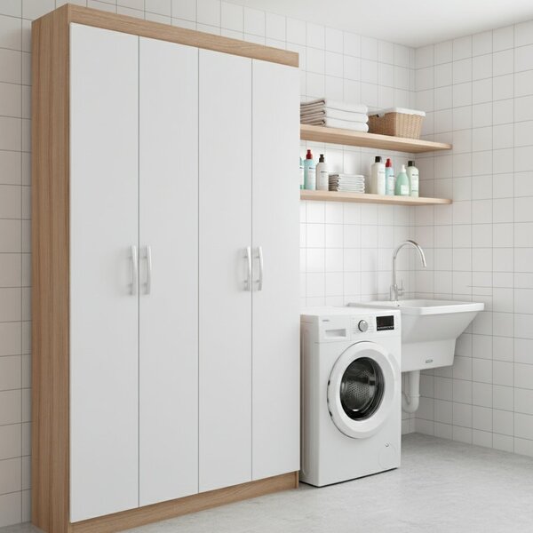 Armário Multiuso 4 Portas 8 Prateleiras Milão Espresso Móveis