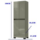 Armário Multiuso 4 Portas Gael Cinza/mel