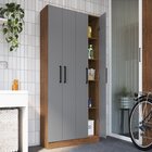 Armário Multiuso 4 Portas Rivera Freijó/cinza