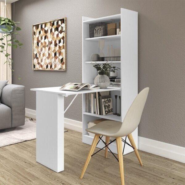 Armário Multiuso 4 Prateleiras Com Mesa Retrátil Multimóveis