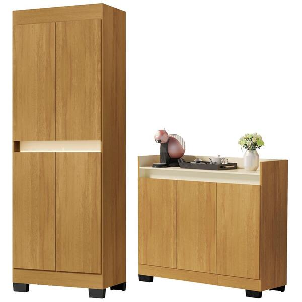 Armario Multiuso 4 Pt E Aparador Balcao 3 Pt Ga106re101 Mpri