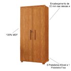 Armário Multiuso 5 Prateleiras 2 Pts C/ Chave 100% Mdf Apollo
