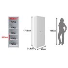 Armário Multiuso 60cm Com 2 Portas E 5 Prateleiras Am Branco