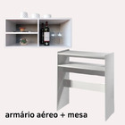 Armário Multiuso + Mesa Para Sala  Com Nicho E Prateleira