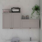 Armário Multiuso Acquaflex 3 Portas Clean Branco Fosco/fendi