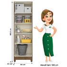 Armário Multiuso Ambiente New Iris Castanho Wood - Moval