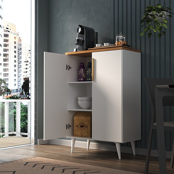 Armário Multiuso Apolo 2 Portas Branco/ Cinamomo - Moville