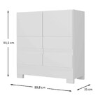 Armário Multiuso Aquiles 2 Portas 4 Gavetas Branco - Moville