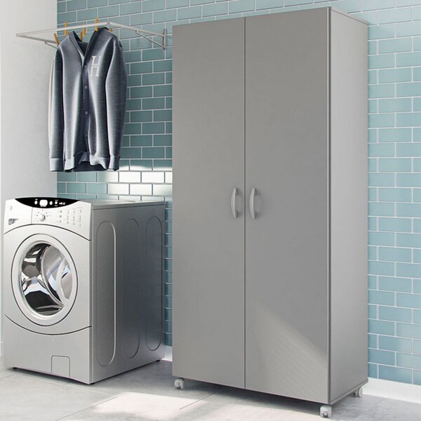 Armário Multiuso Área De Serviço 2 Portas 1 Gaveta Com Suport