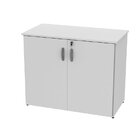 Armário Multiuso Baixo 2 Portas 80cm Largura Em Mdp Branco Li