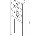 Armário Multiuso Banheiro 2 Portas 3 Prateleiras Slim Preto