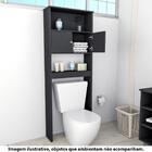 Armário Multiuso Banheiro 2 Portas 3 Prateleiras Slim Preto