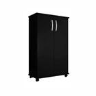 Armário Multiuso Berlim 02 Portas Arte Móveis Preto Fosco