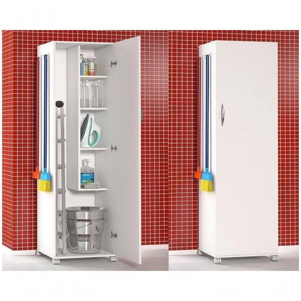 Armário Multiuso Branco Área Serviço Loja L - Guardar Tudo