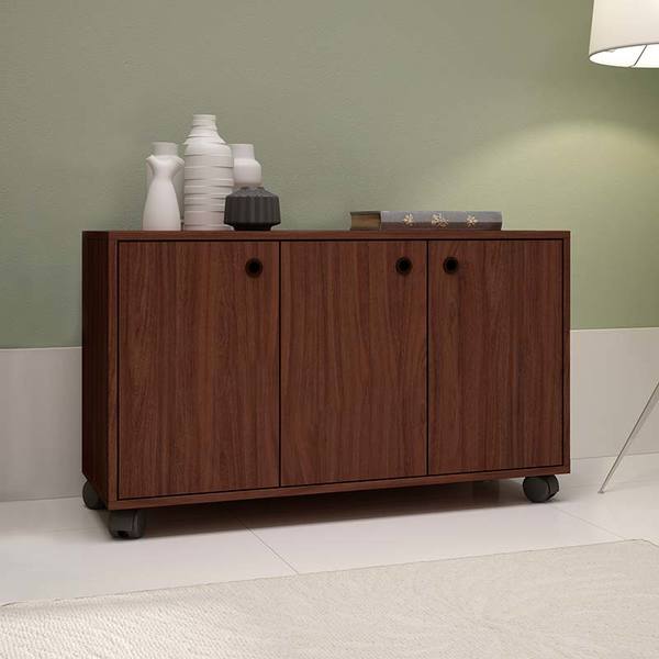 Armario Multiuso C 3 Portas Bho 25 Brv Moveis Castanho Velasquez Leroy Merlin