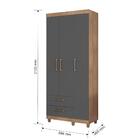 Armário Multiuso Canadá 3 Portas E 2 Gav Abrev. Cor  Chb/amd