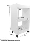 Armário Multiuso Carrinho Organizador Com Rodinhas Mdf Branco